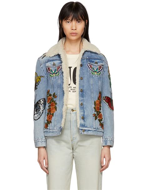 gucci jackets l'aveugle par amour|Gucci L’Aveugle Par Amour Shearling Denim Jacket .